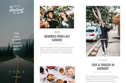 Weeland- Masonry Lifestyle Blog 1.5.1 WordPress Theme