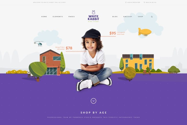 White Rabbit – Kids Toys & Clothing Store WordPress Theme