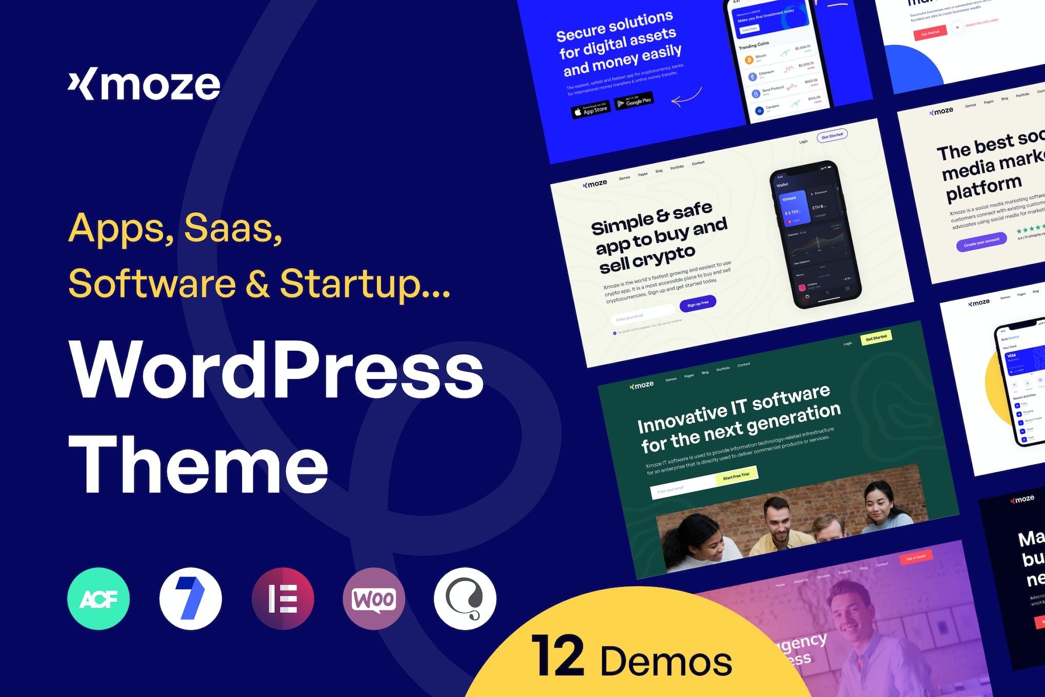 Xmoze- Saas Software Startup 1.1.9 WordPress Theme