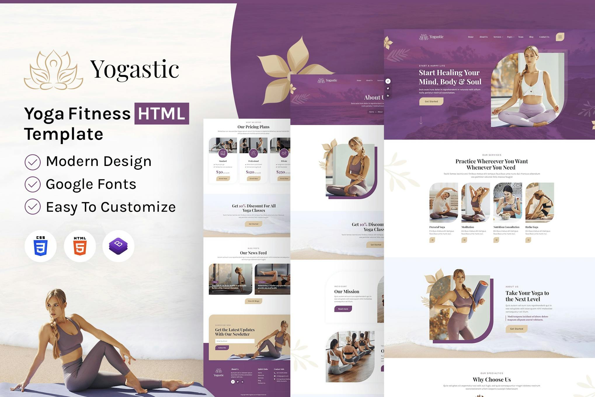 Yogastic - Yoga & Fitness HTML Template