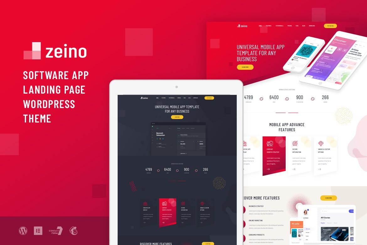 Zeino- App Landing 1.0.1 WordPress Theme
