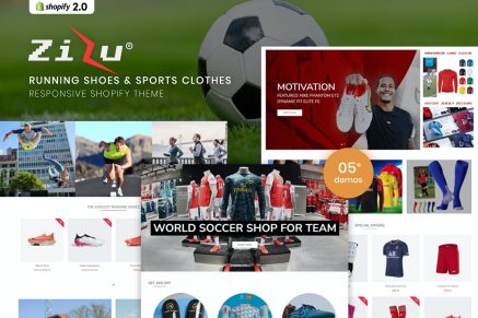 Zizu - Running Shoes & Sports Clothes Shopify Theme Them