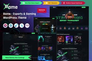 Bame – eSports and Gaming WordPress Theme