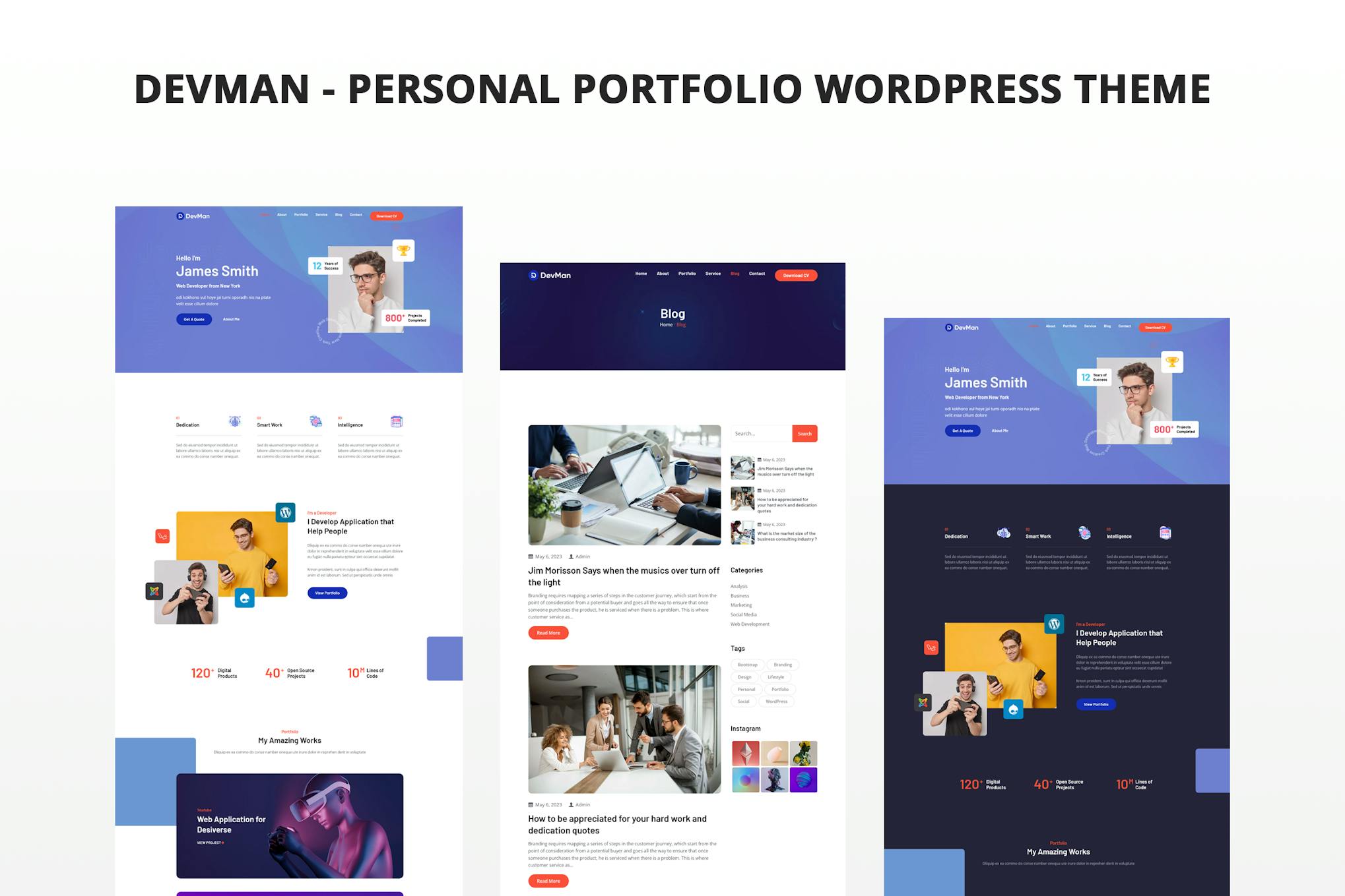 Devman- Personal Portfolio 1.0 WordPress Theme