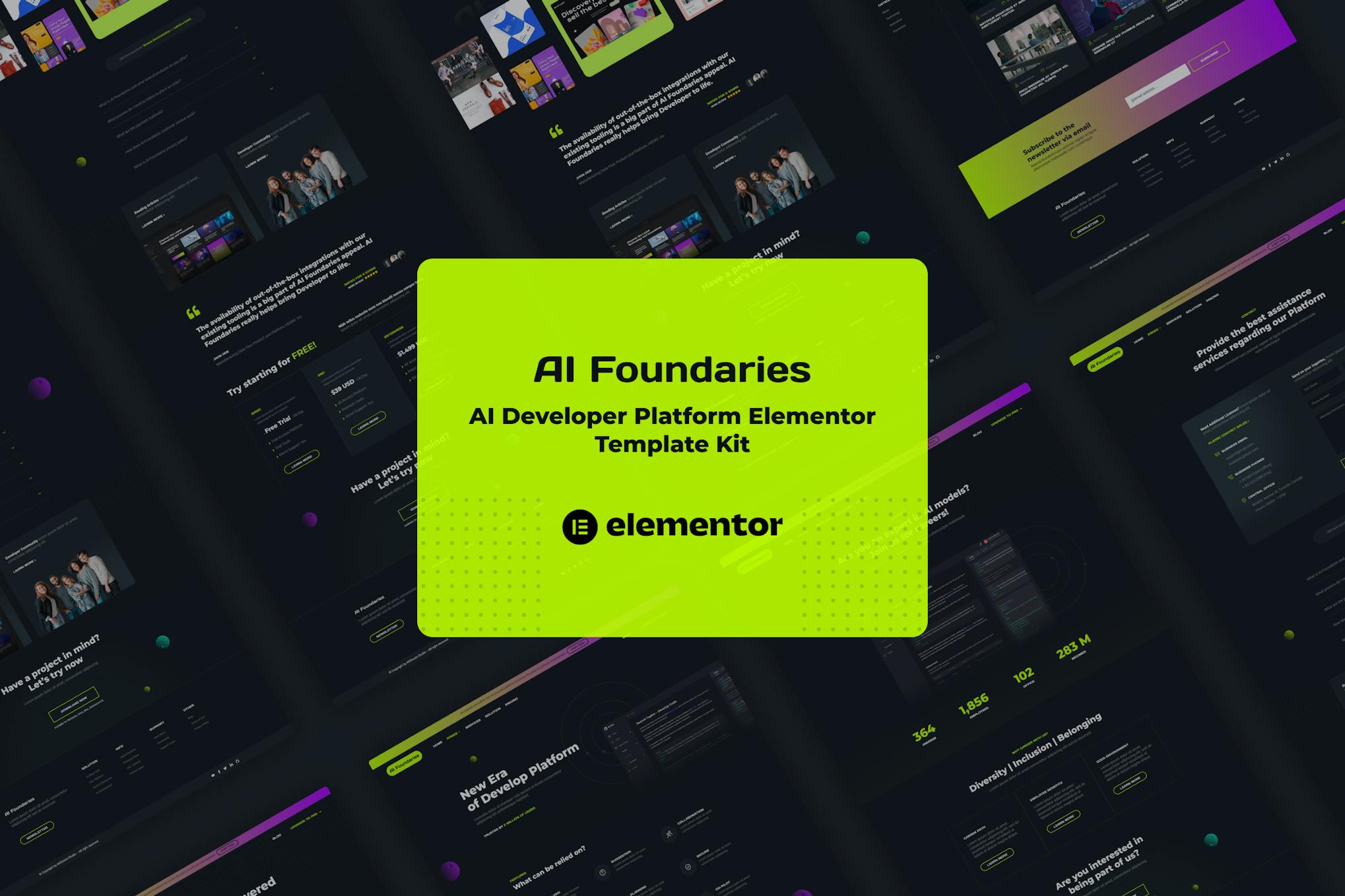 AI Foundaries- Software Developer Platform Elementor Template Kit