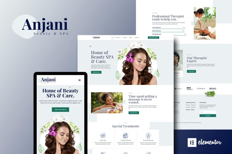 Anjani – Spa and Beauty Elementor Template Kit