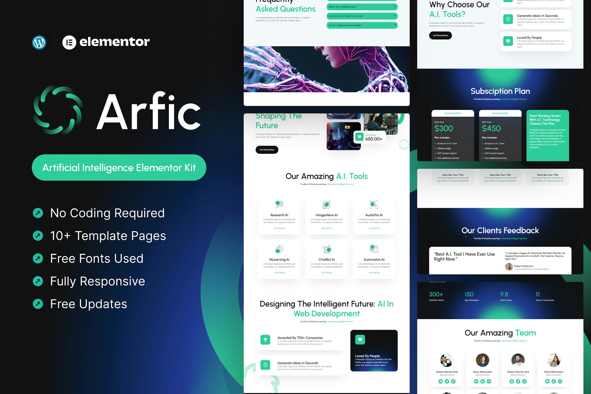 Arfic- Artificial Intelligence Elementor Pro Template Kit