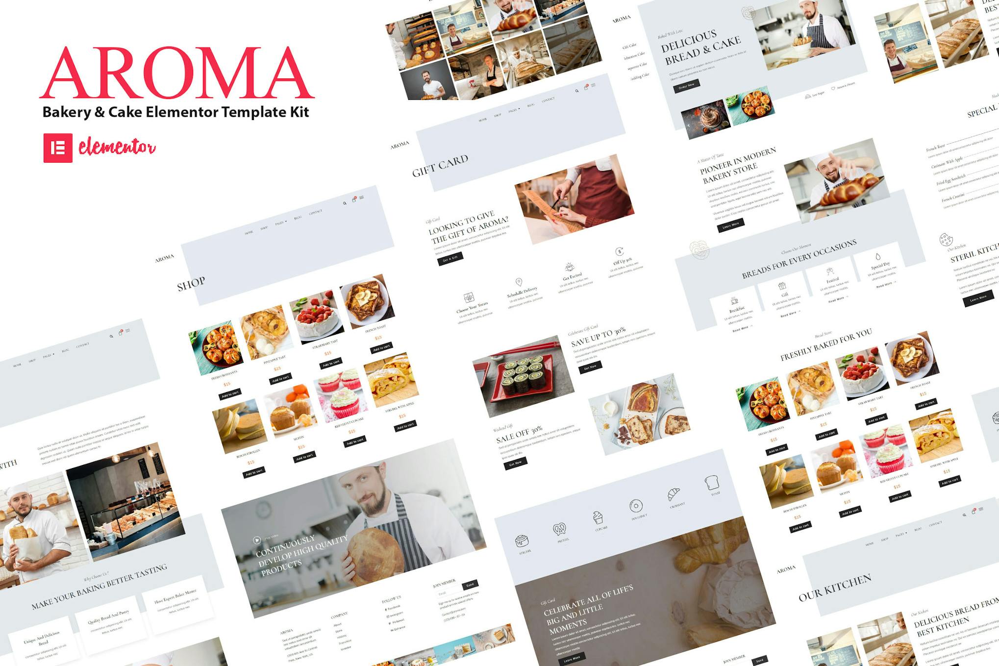 Aroma- Bakery and Cake Elementor Template Kit