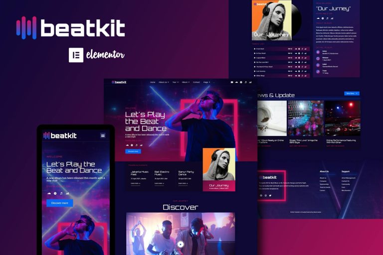 BeatKit – Music Events Elementor Template Kit