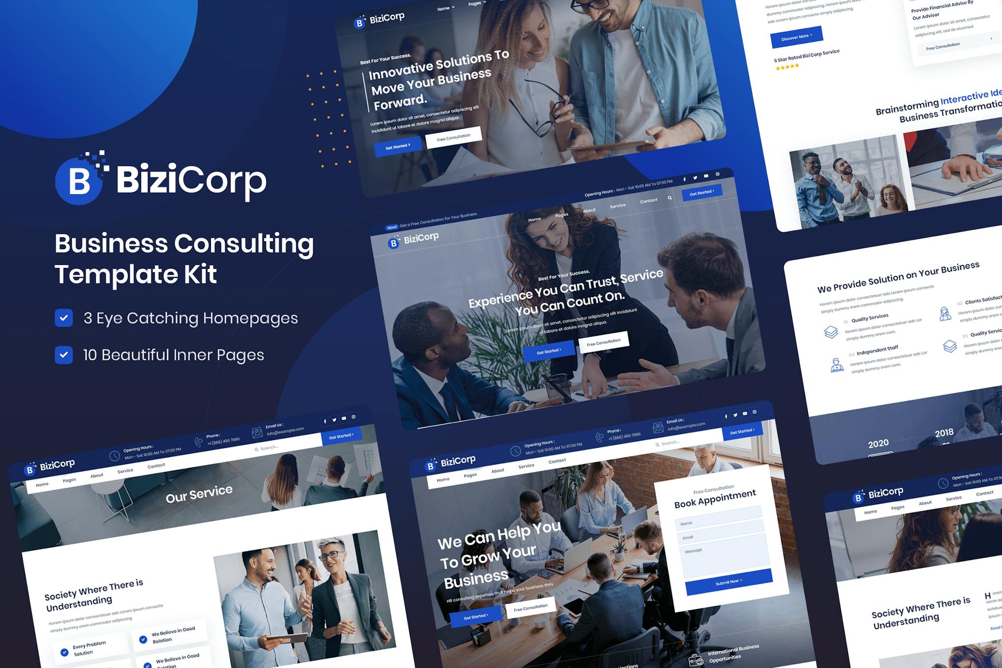 BiziCorp- Business Consulting Elementor Template Kit
