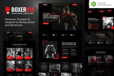 Boxernia- Boxing School and Martial Arts Elementor Template Kit