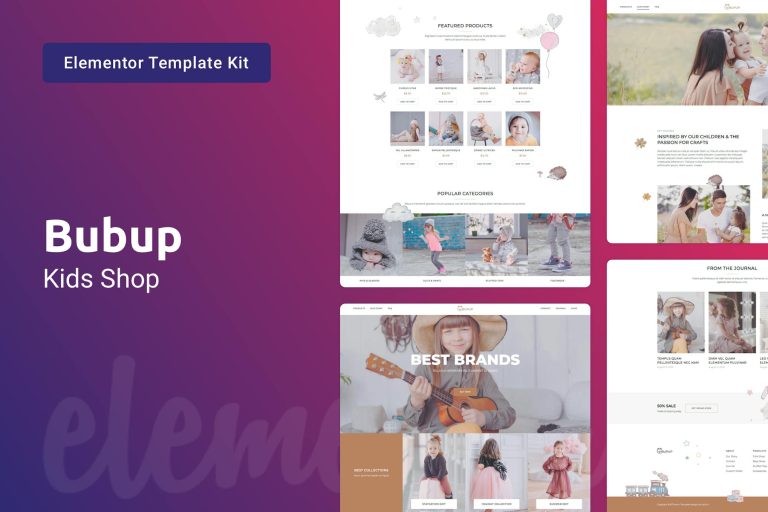 Bubup – Kids Store and Baby Shop Elementor Template Kit