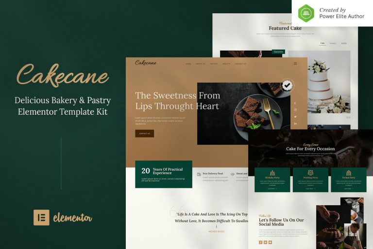 Cakecane – Cake and Pastry Elementor Template Kit