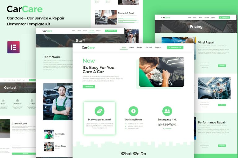 CarCare – Auto Service and Repair Elementor Template Kit