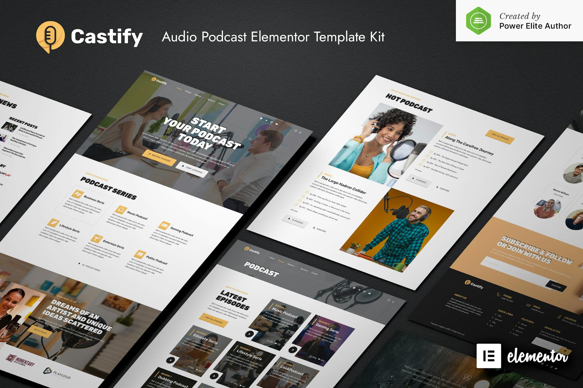 Castify- Audio Podcast Elementor Template Kit