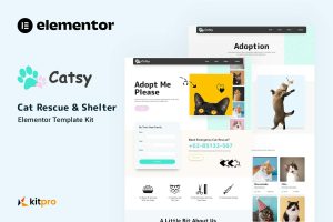 Catsy – Cat Rescue & Shelter Elementor Template Kit
