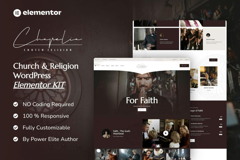 Chapelia – Church & Religion Elementor Pro Template Kit