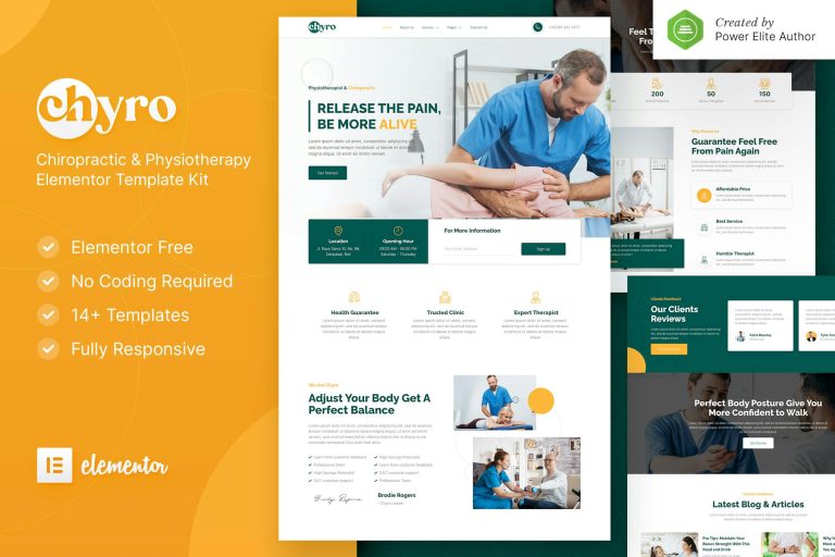 Tudebon – Chiropractic & Physiotherapy Elementor Template Kit