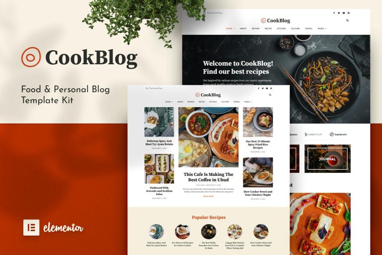 CookBlog – Food and Personal Blog Elementor Template Kit