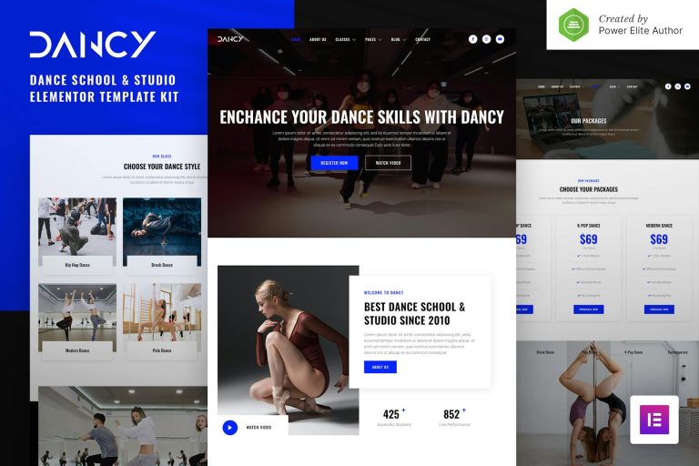 Danse – Dance School and Studio Elementor Template Kit