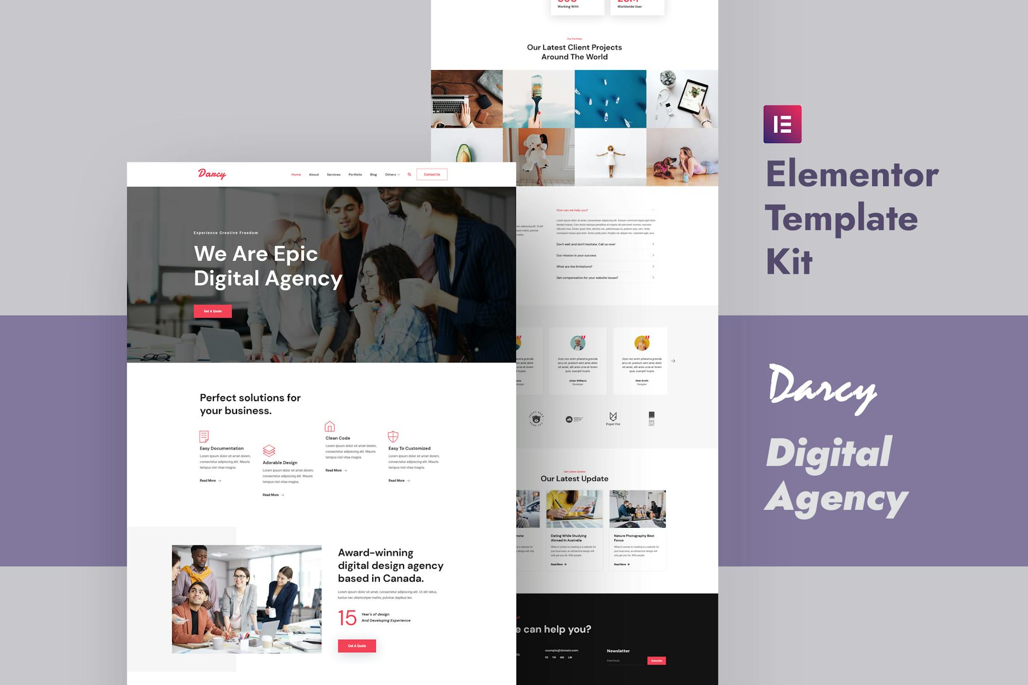 Darcy- Creative Agency Elementor Template Kit