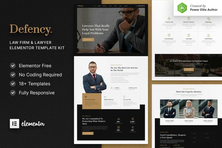 Justos – Law Firm & Lawyer Elementor Template Kit