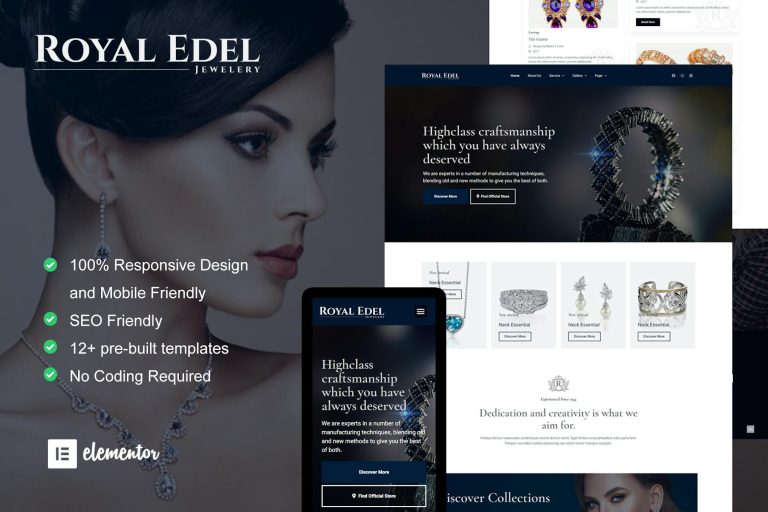Saffire – Luxury Jewelry Elementor Template Kit