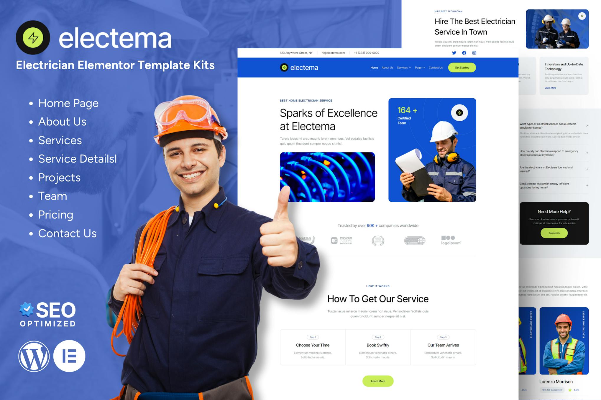 Electema- Electrician Service Elementor Template Kit