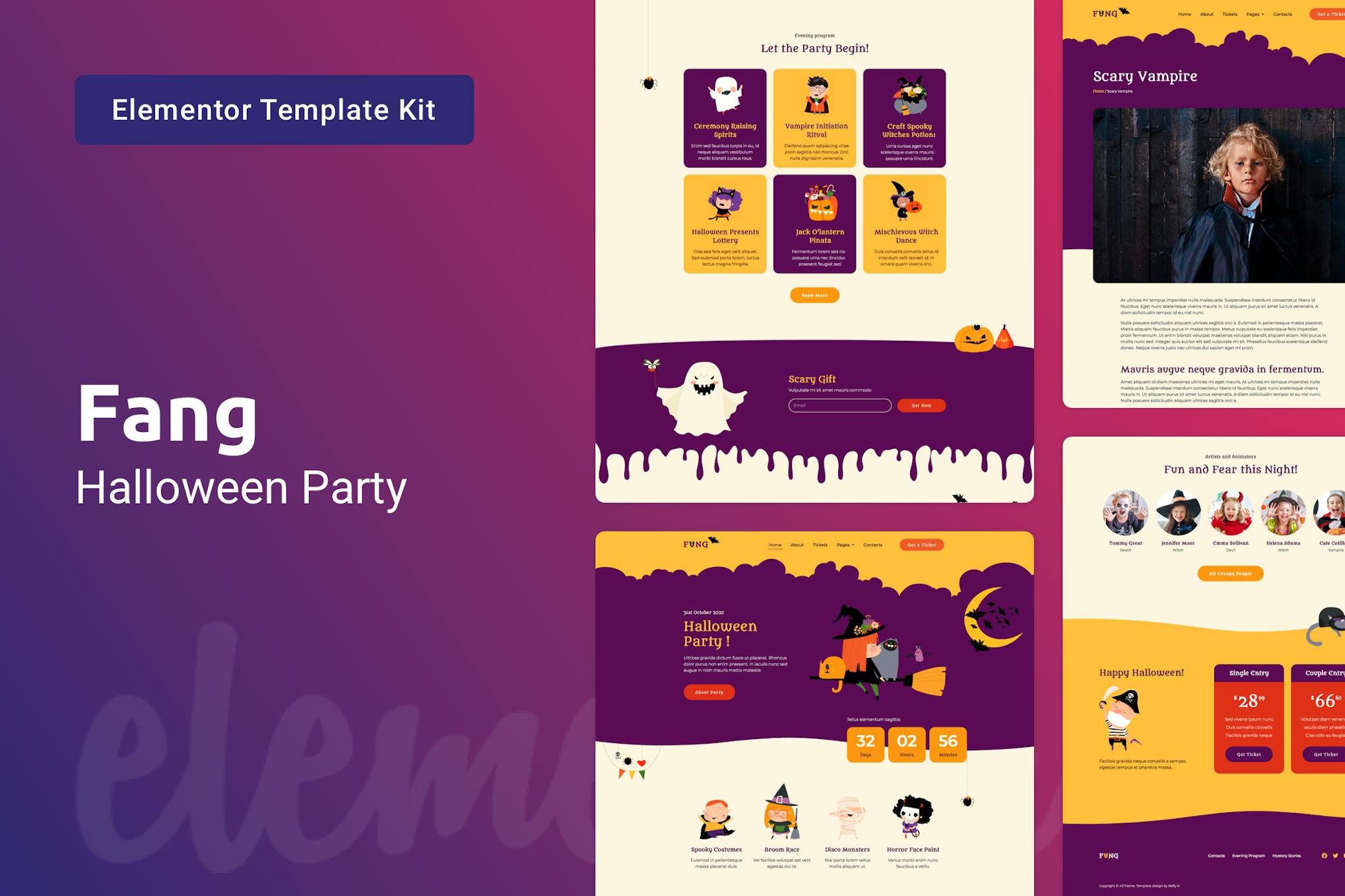 Fang- Halloween Party Elementor Template Kit