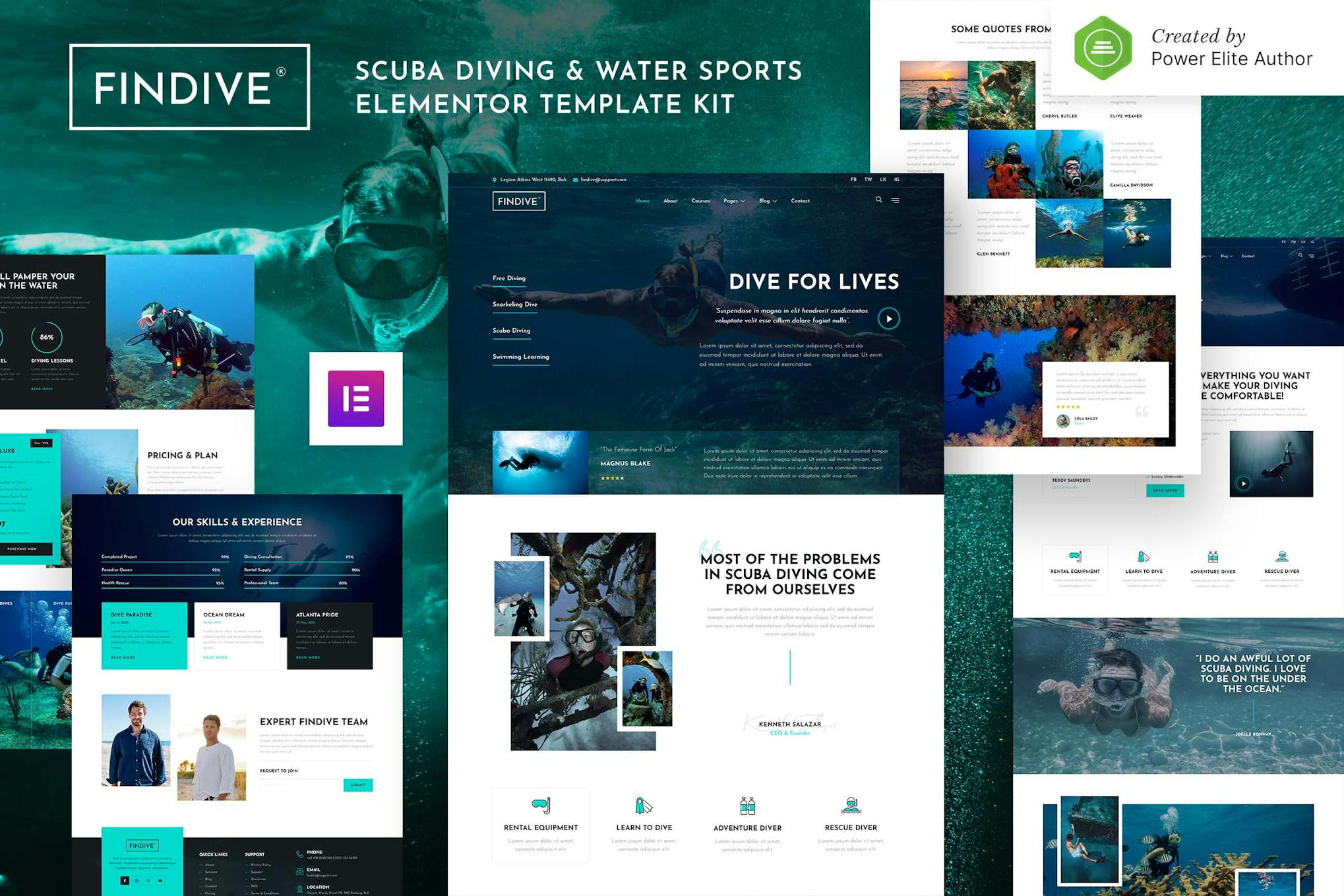 Findive- Scuba Diving and Water Sports Elementor Template Kit