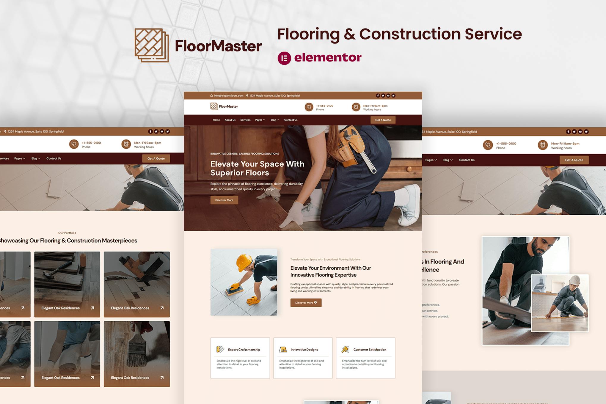 FloorMaster- Flooring and Construction Service Elementor Pro Template Kit