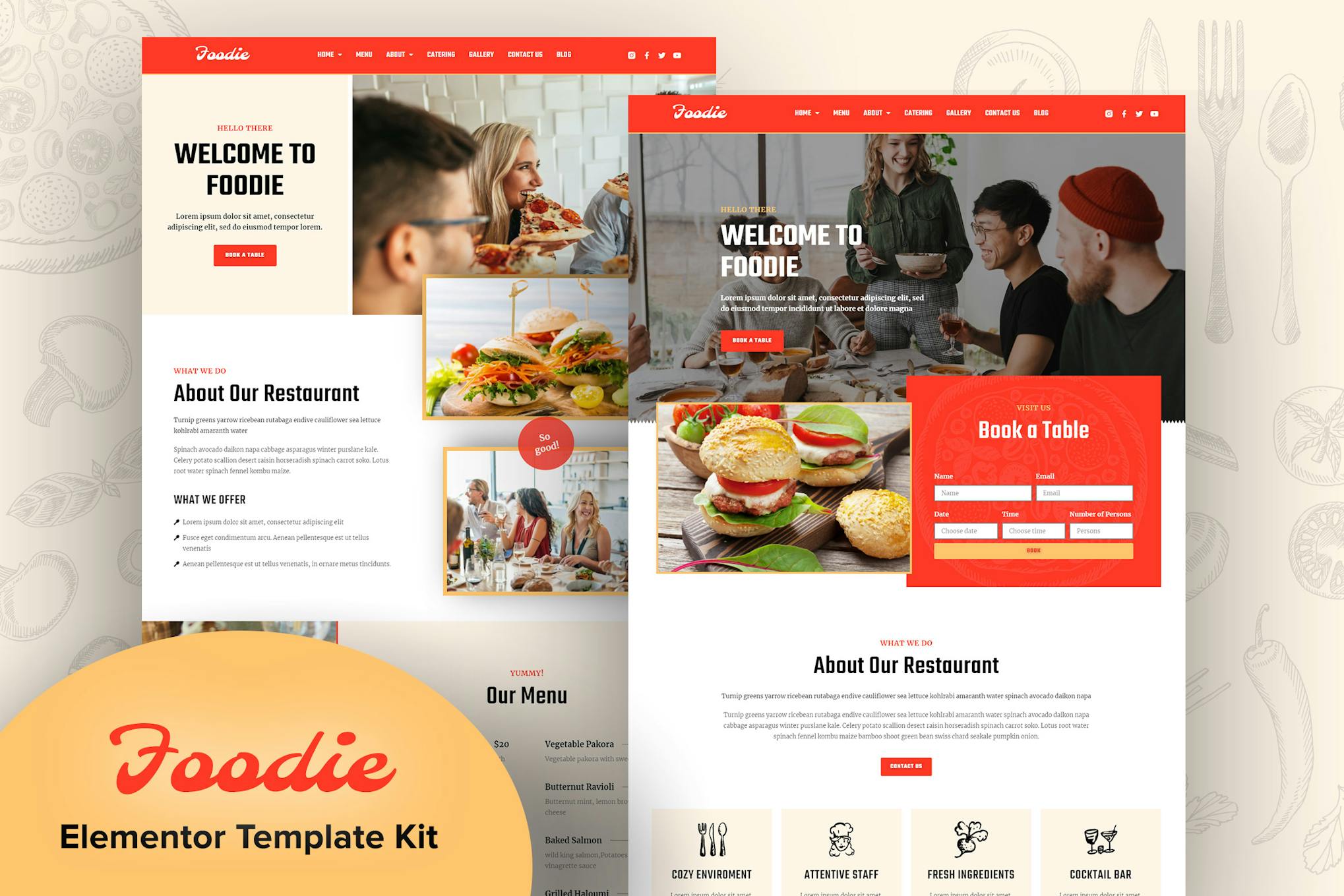 Foodie- Fast Food Elementor Template Kit