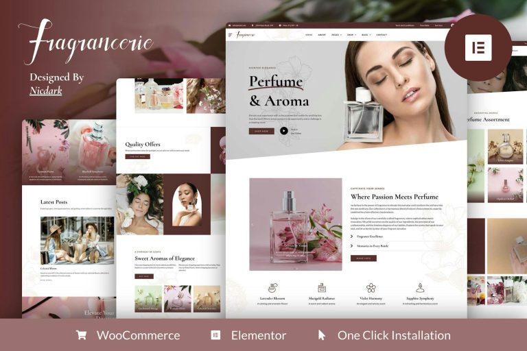 Fragrancerie – Perfume & Cosmetic Shop Elementor Pro Template Kit