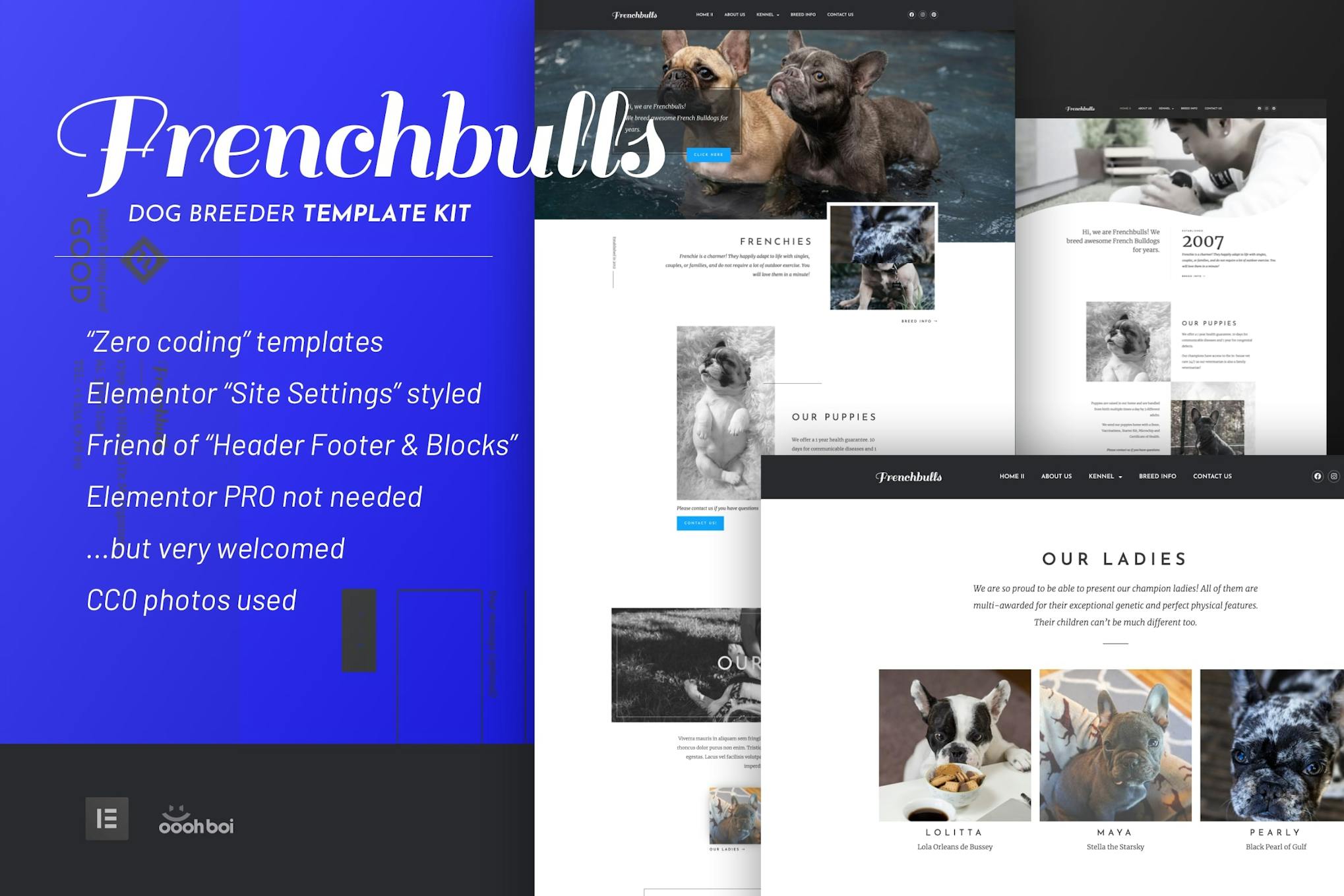 Frenchbulls- Dog Breeder Elementor Template Kit