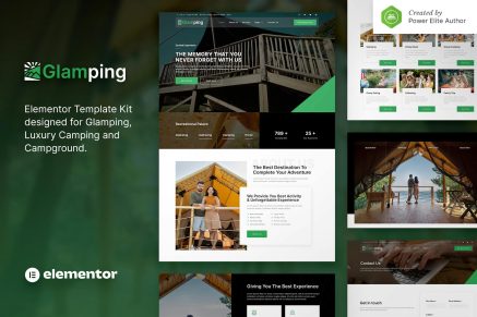 Glamping- Luxury Camping and Campground Elementor Template Kit