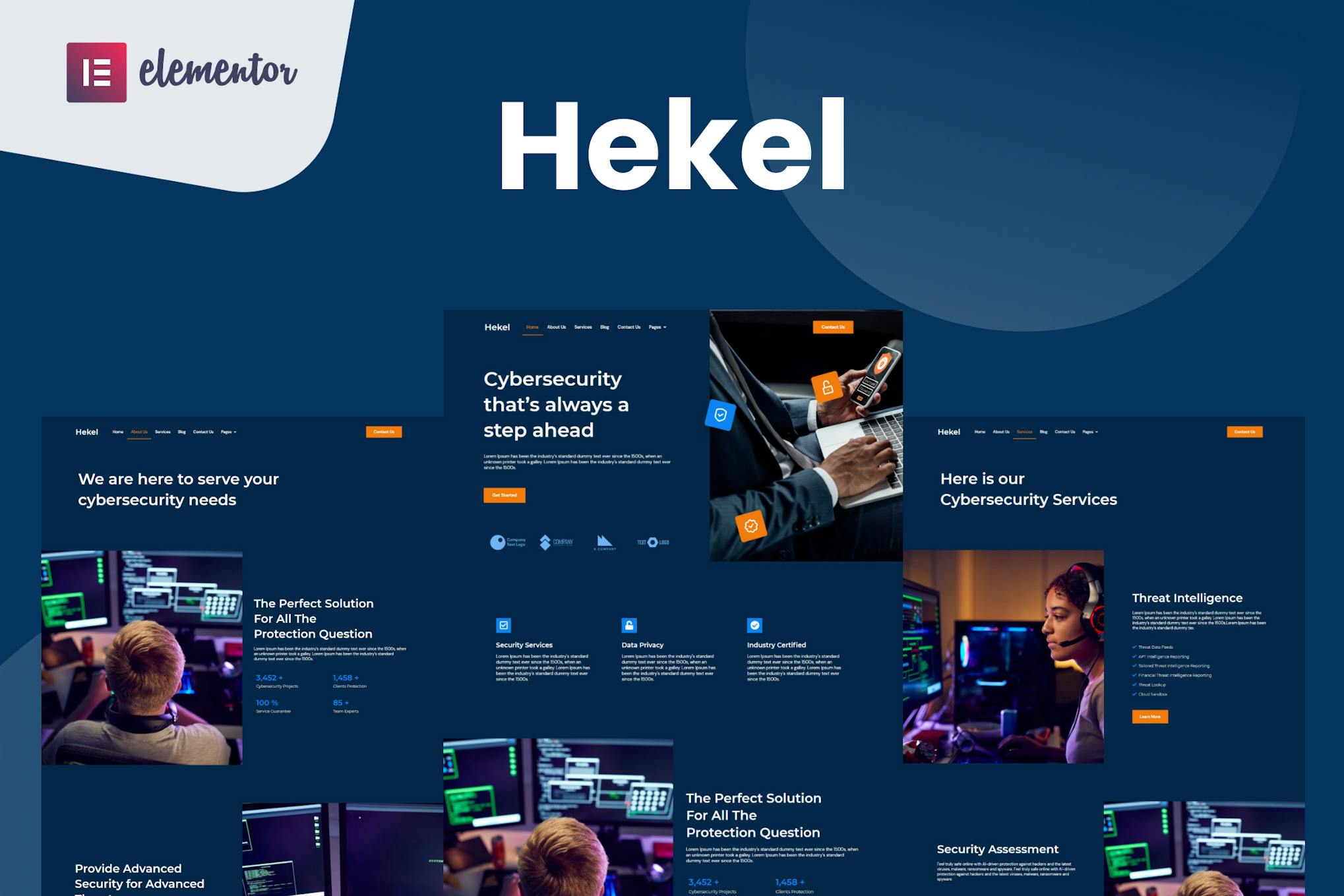 Hekel- Cyber Security Elementor Template Kit