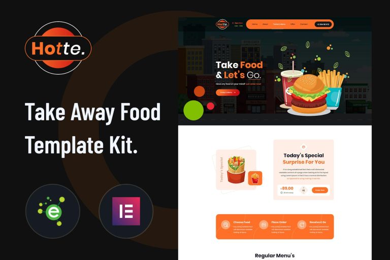 Hotte – Take Away Food Elementor Template Kit