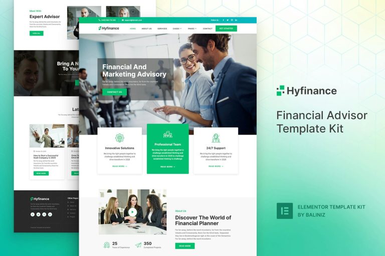 Optivest – Financial Advisor Elementor Template Kit