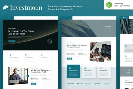 Investmoon- Finance and Investment Manager Elementor Template Kit