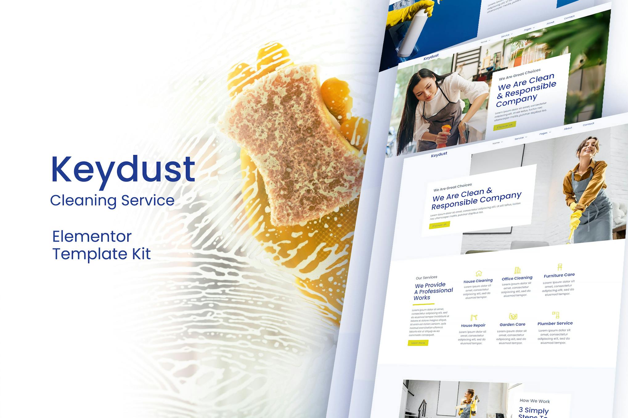 Keydust- Cleaning Service Elementor Template Kit
