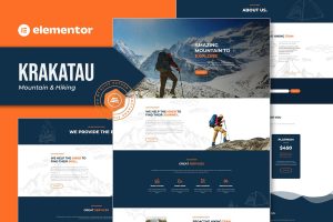 Krakatau – Mountain and Hiking Elementor Template Kit
