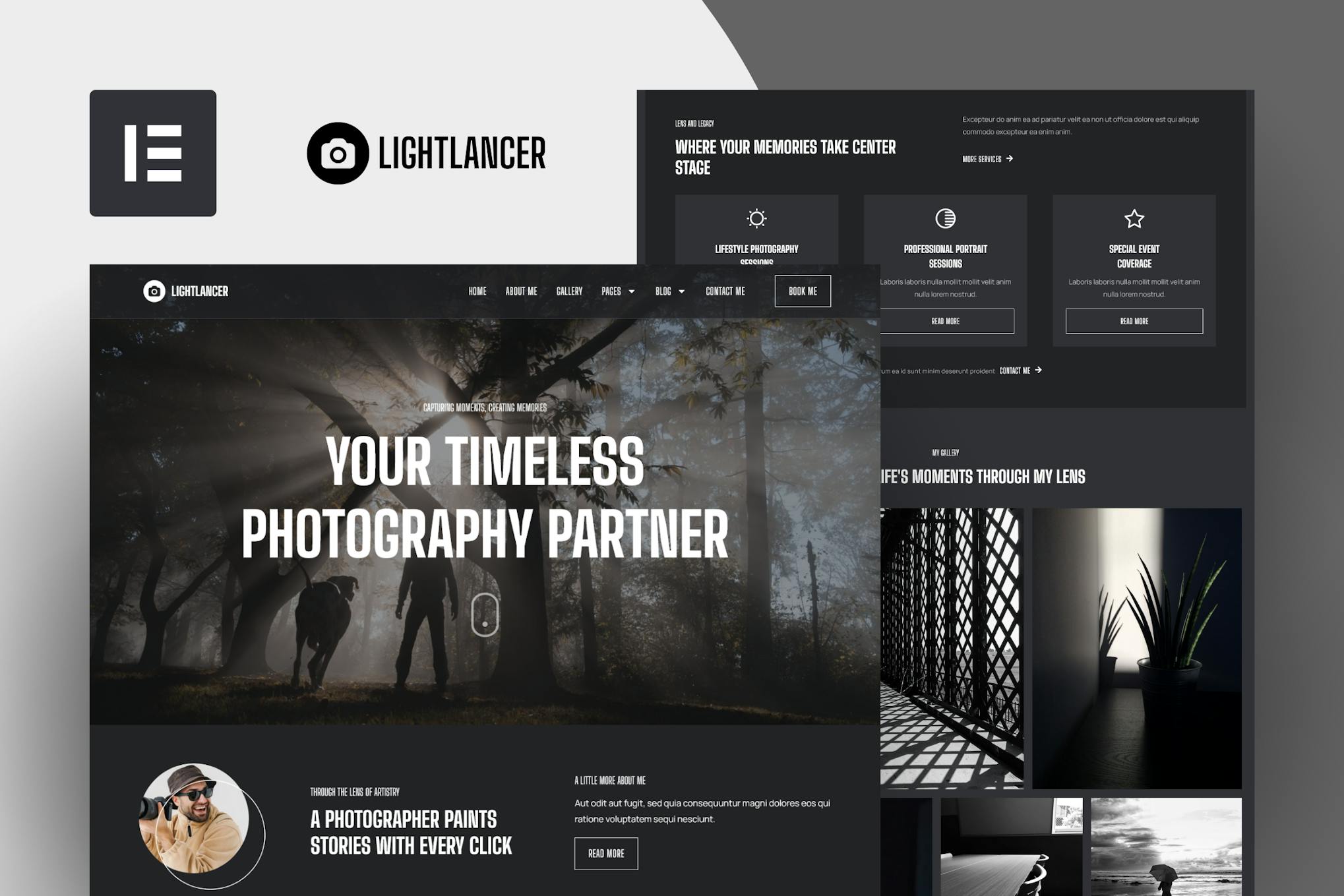 Lightlancer- Photographer Elementor Template Kit