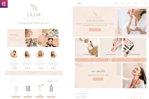 Lillia – Beauty and Skincare Elementor Template Kit