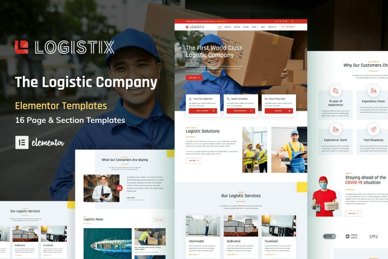 Logistix – Transportation Courier & Logistic Company Elementor Template Kit
