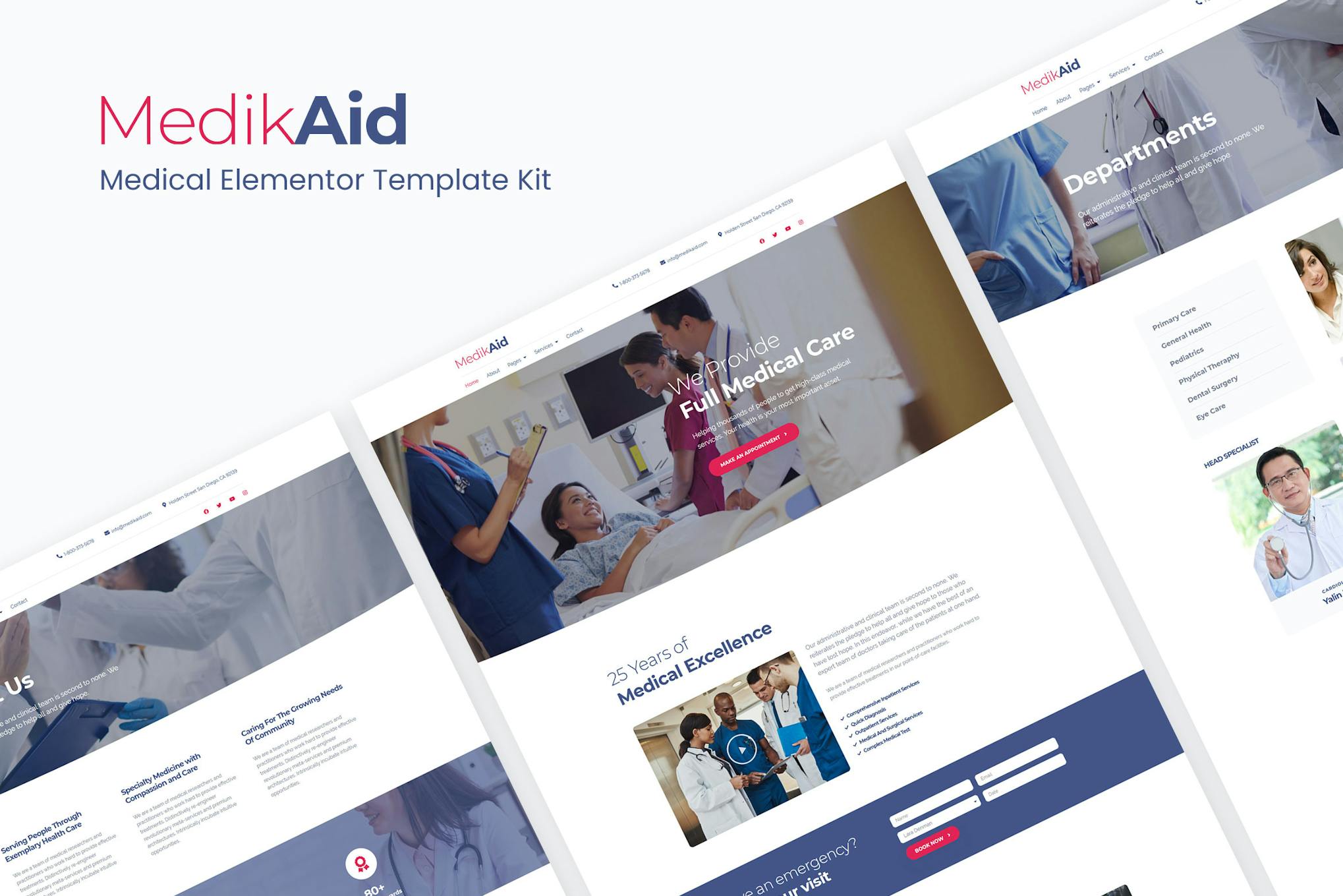 MedikAid- Medical Healthcare Elementor Template Kit