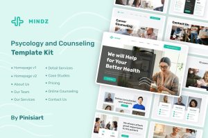 Mindz – Psychology & Counseling Elementor Template Kit