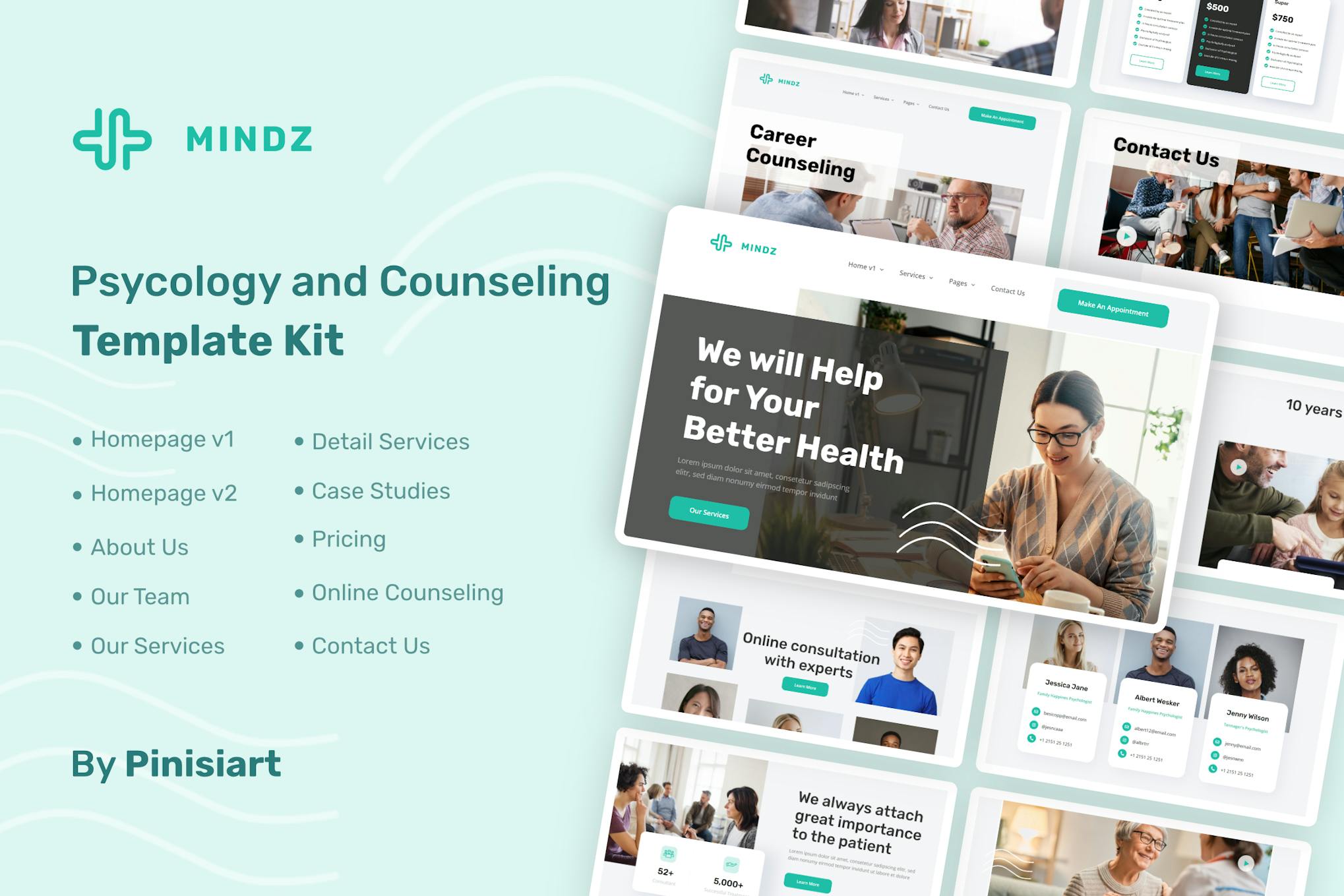 Mindz- Psychology and Counseling Elementor Template Kit