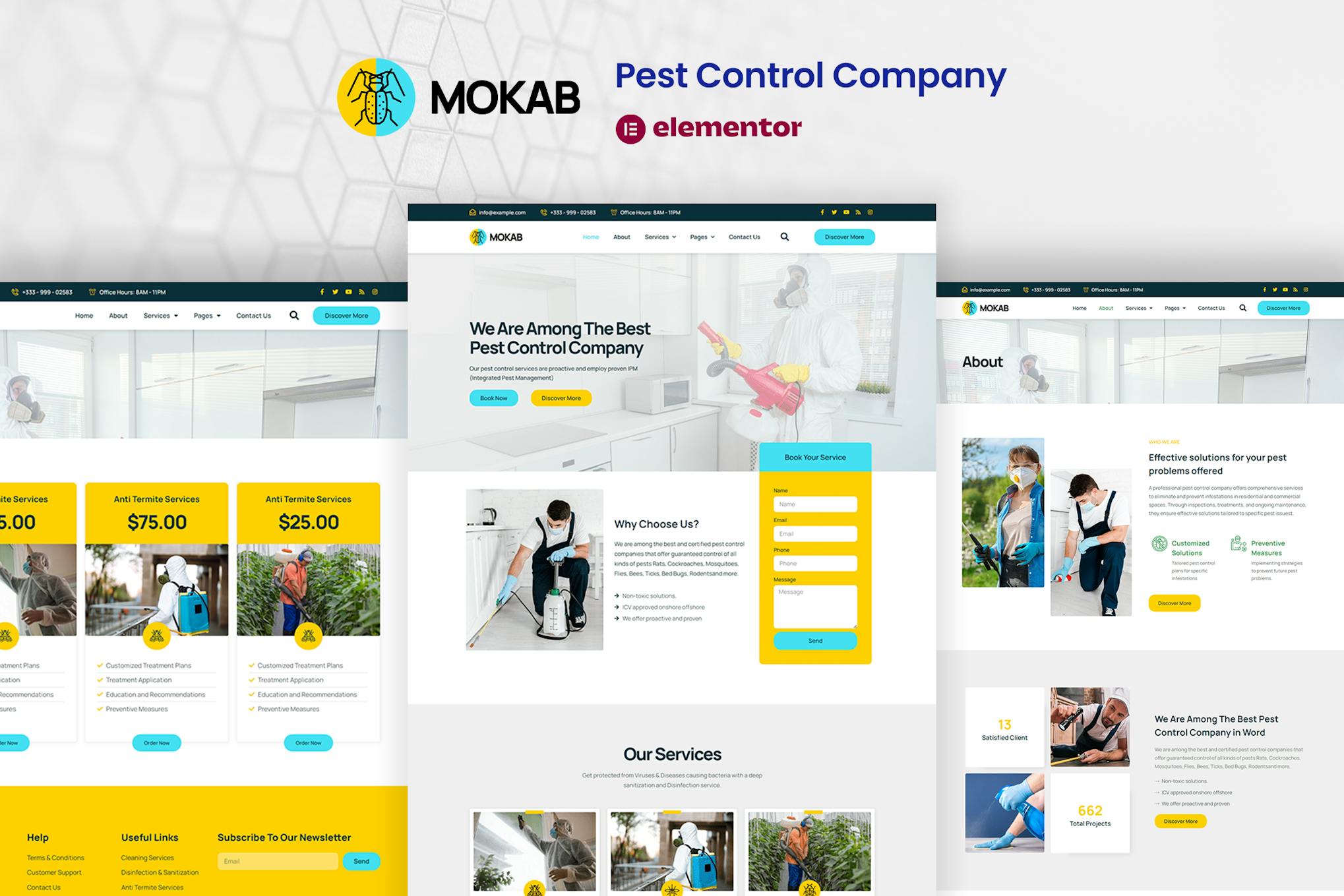 Mokab- Pest Control Services Elementor Pro Template Kit