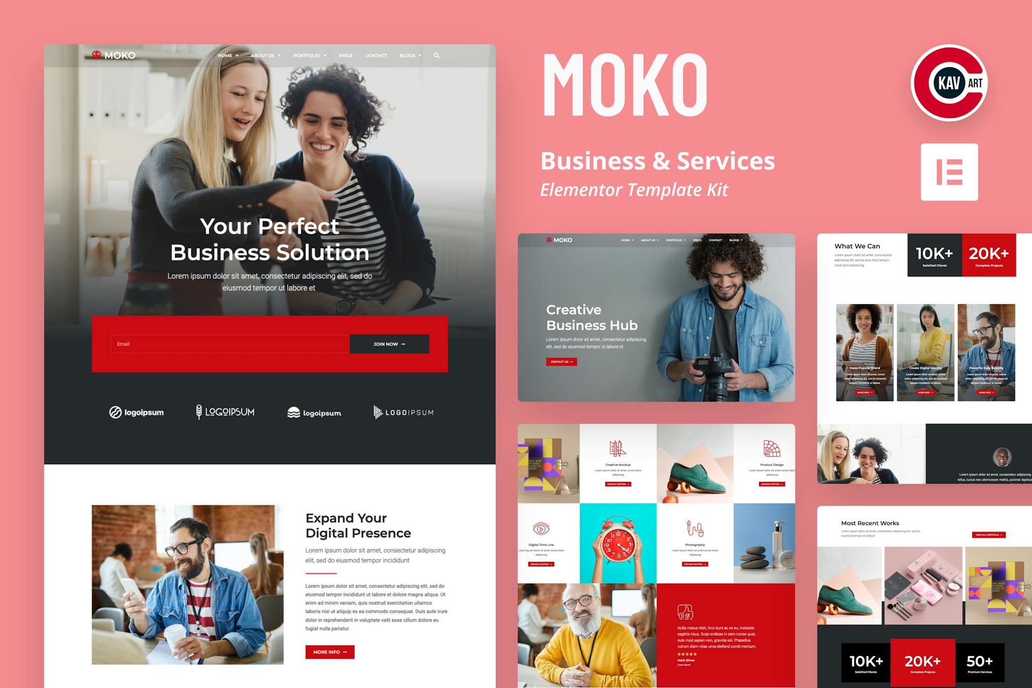 Moko- Business and Services Elementor Template Kit
