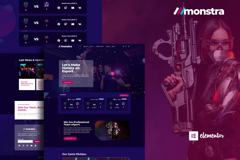 Ninja – Esports & Gaming Elementor Template Kit